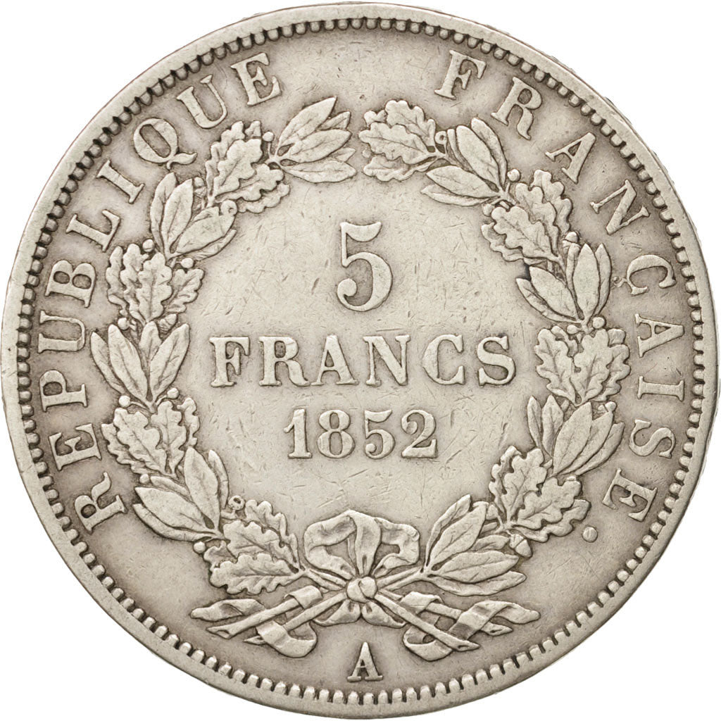 Frankreich, Napoléon III, 5 Francs, 1852, Paris, EF(40-45), Silver, KM:773.1