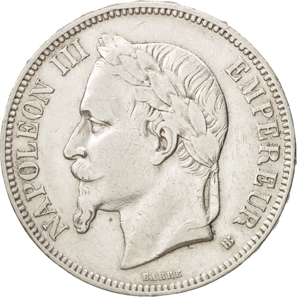 France, Napoléon III, 5 Francs, 1869, Strasbourg, EF(40-45), Silver, KM:799.2