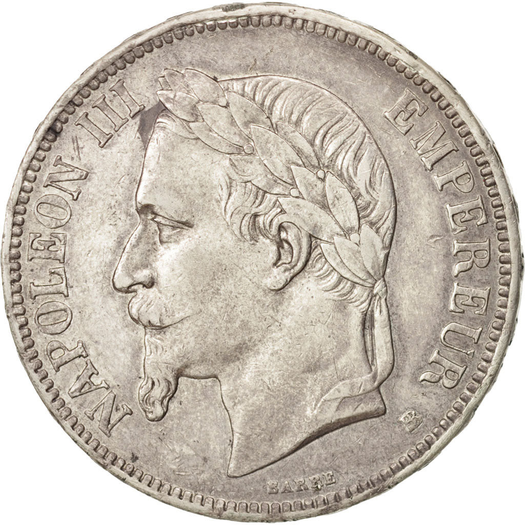 Munten, Frankrijk, Napoléon III, 5 Francs, 1870, Strasbourg, ZF+, Zilver