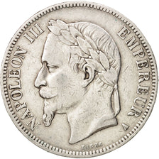 France, Napoleon III, Napoléon III, 5 Francs, 1867, Paris, EF(40-45), Silver