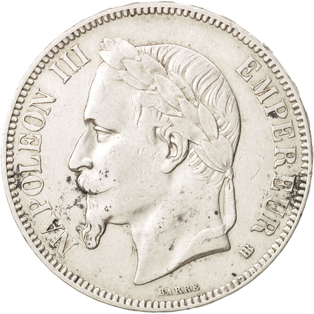 Coin, France, Napoléon III, 5 Francs, 1867, Strasbourg, EF(40-45), Silver