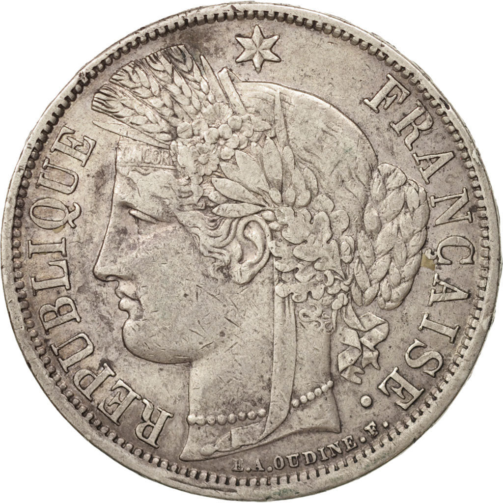 Coin, France, Cérès, 5 Francs, 1870, Bordeaux, EF(40-45), Silver, KM:818.2