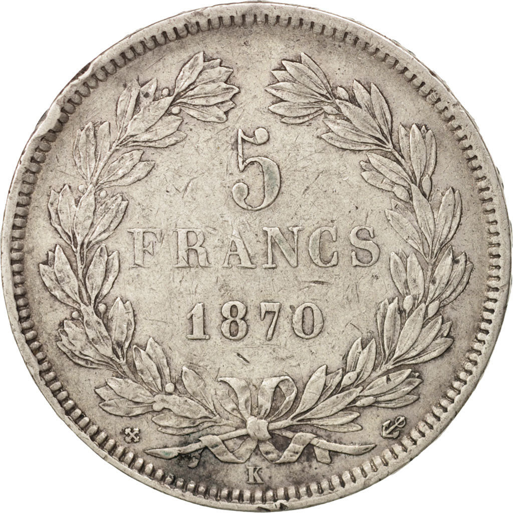 Coin, France, Cérès, 5 Francs, 1870, Bordeaux, EF(40-45), Silver, KM:818.2