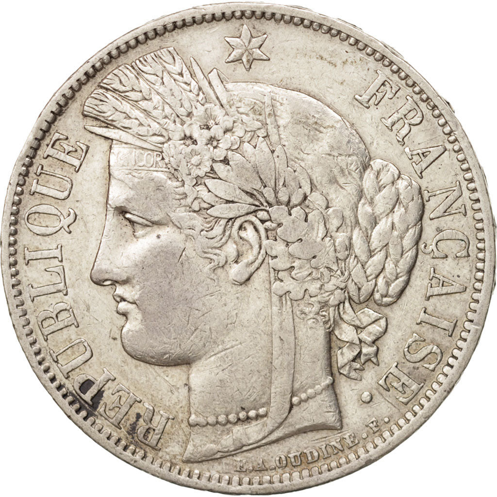 Moneta, Francia, Cérès, 5 Francs, 1870, Paris, BB, Argento, KM:818.1