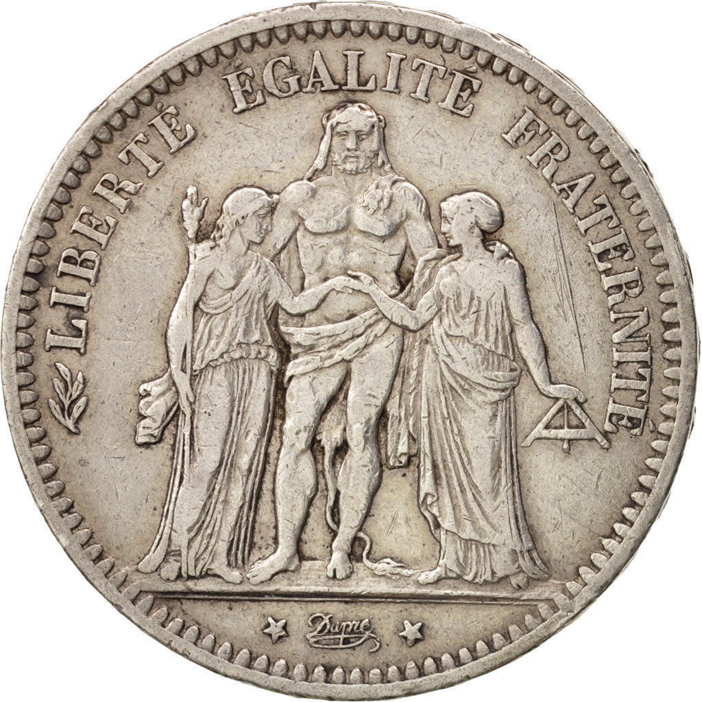 Coin, France, Hercule, 5 Francs, 1871, Bordeaux, VF(30-35), Silver, KM:820.2