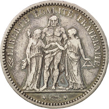France, Hercule, 5 Francs, 1871, Paris, VF(30-35), Silver, KM:820.1, Gadoury:745