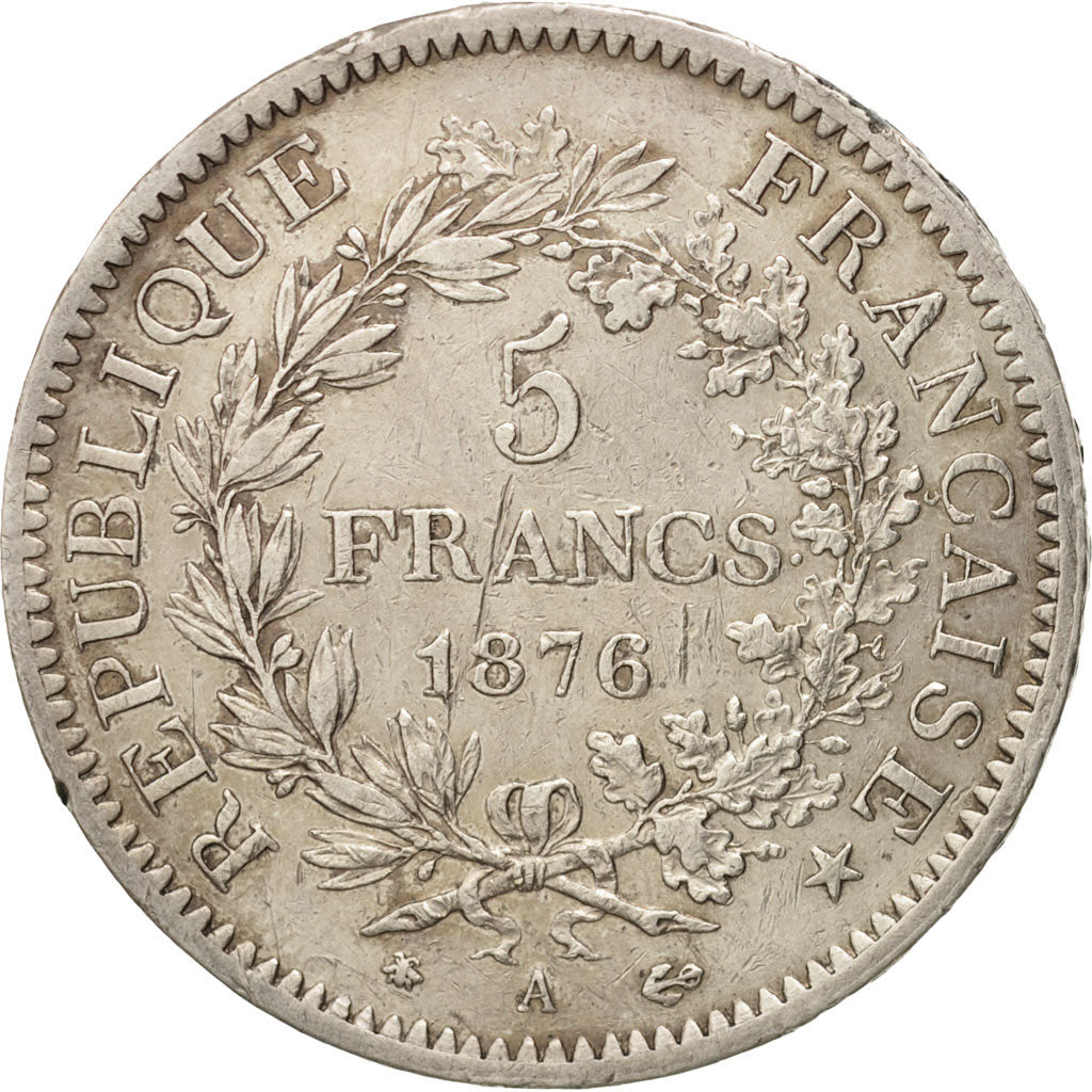 Monnaie, France, Hercule, 5 Francs, 1876, Paris, TTB, Argent, KM:820.1