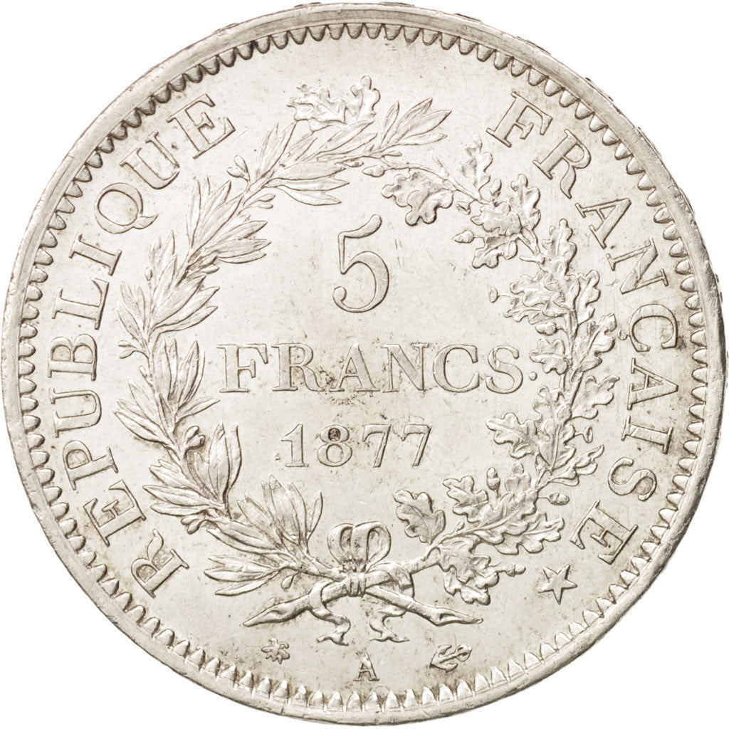 Moneta, Francia, Hercule, 5 Francs, 1877, Paris, SPL-, Argento, KM:820.1