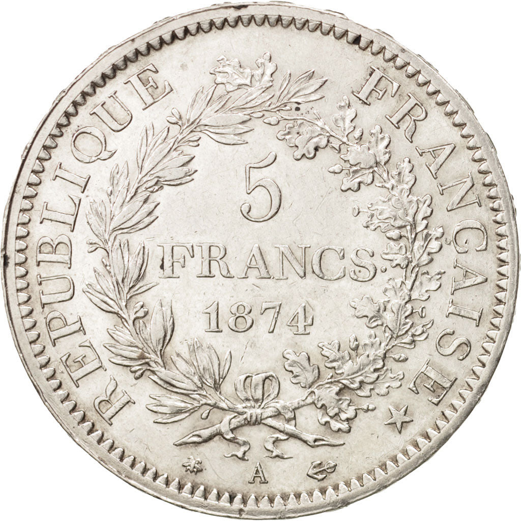 France, Hercule, 5 Francs, 1874, Paris, AU(50-53), Silver, KM:820.1