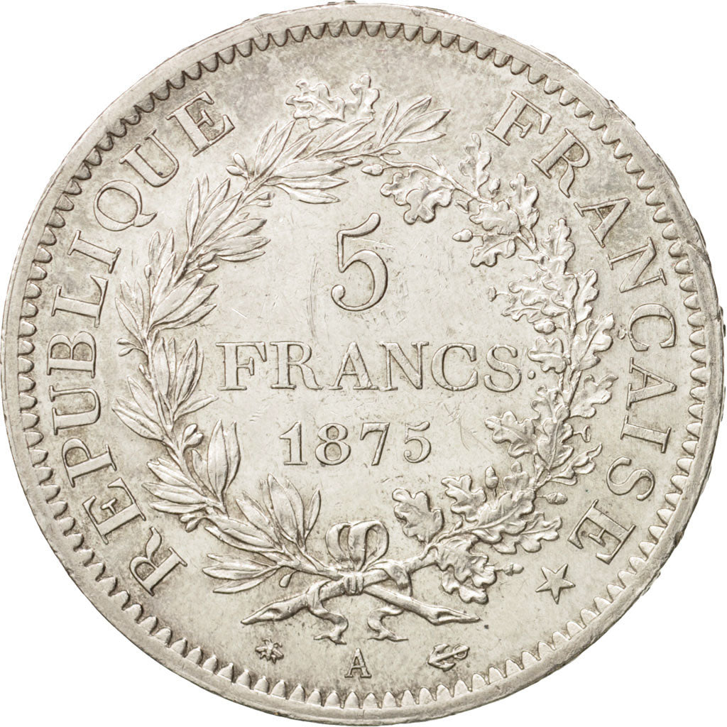 France, Hercule, 5 Francs, 1875, Paris, AU(55-58), Silver, KM:820.1