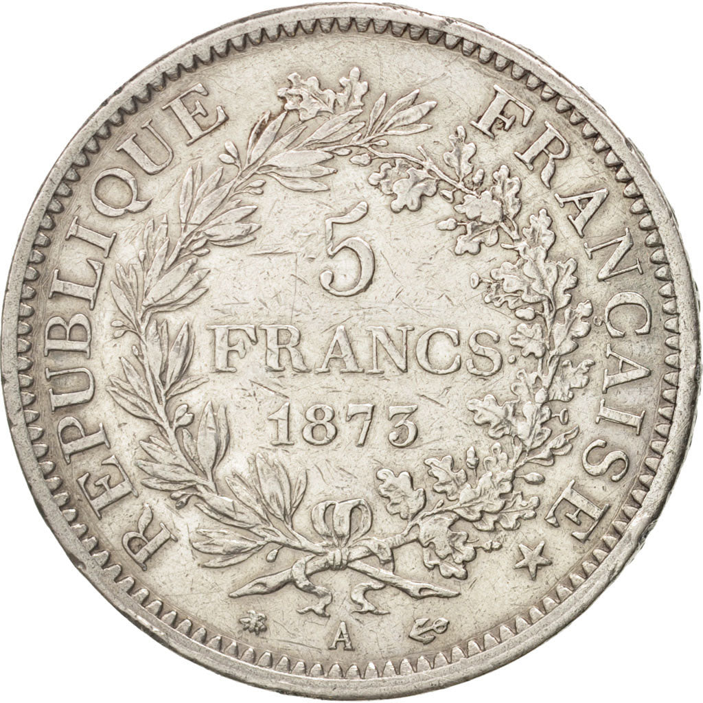 France, Hercule, 5 Francs, 1873, Paris, AU(50-53), Silver, KM:820.1