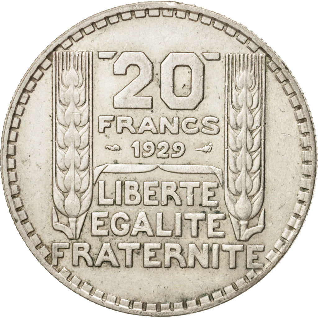 Francia, Turin, 20 Francs, 1929, Paris, BB+, Argento, KM:879, Gadoury:852