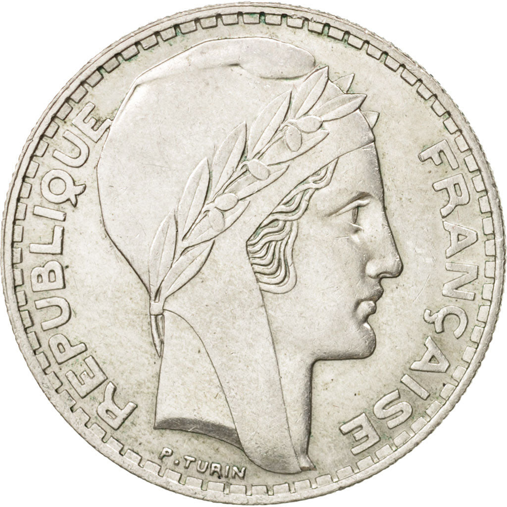 France, Turin, 20 Francs, 1938, Paris, AU(50-53), Silver, KM:879, Gadoury:852