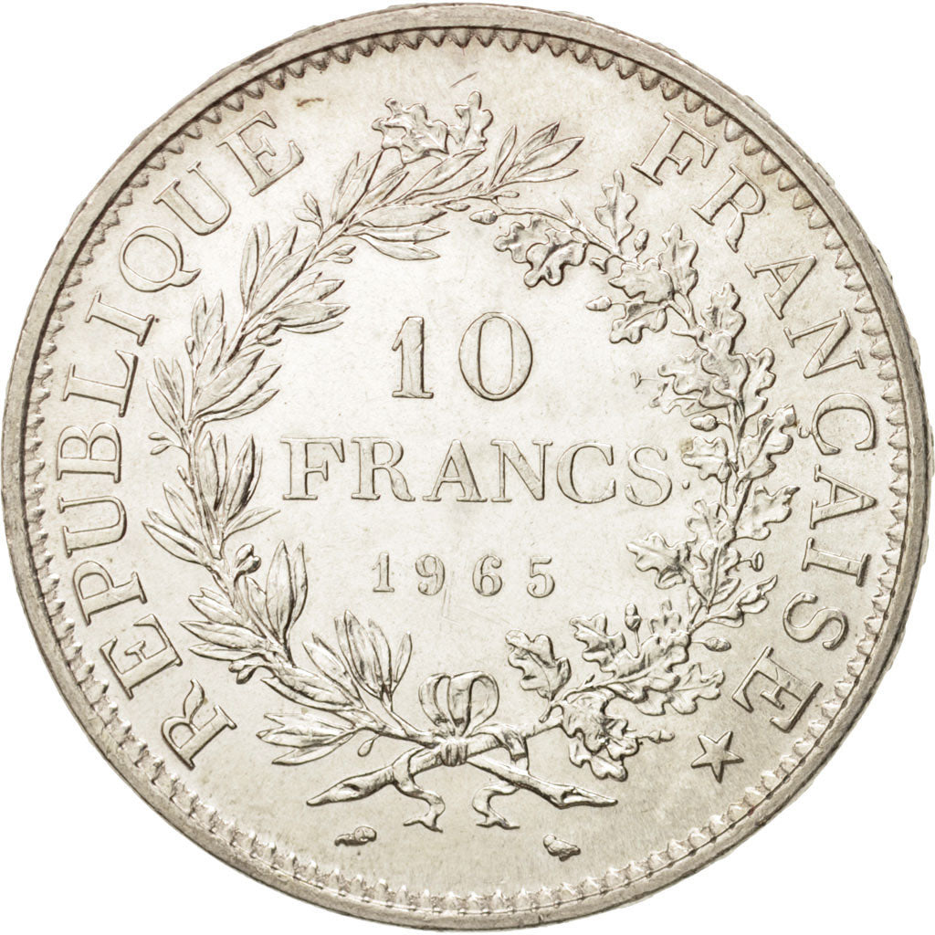 France, Hercule, 10 Francs, 1965, Paris, AU(55-58), Silver, KM:932, Gadoury:813