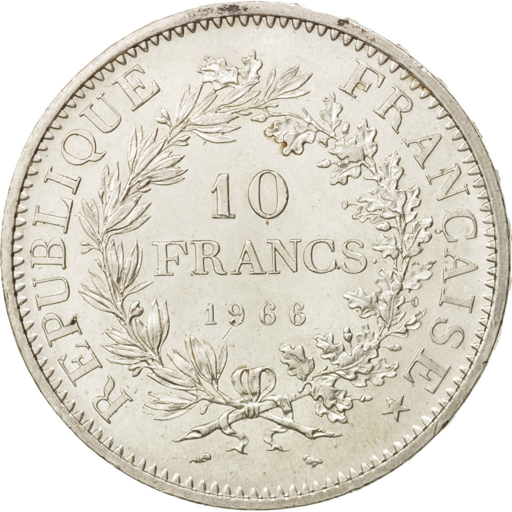 France, Hercule, 10 Francs, 1966, Paris, AU(55-58), Silver, KM:932, Gadoury:813