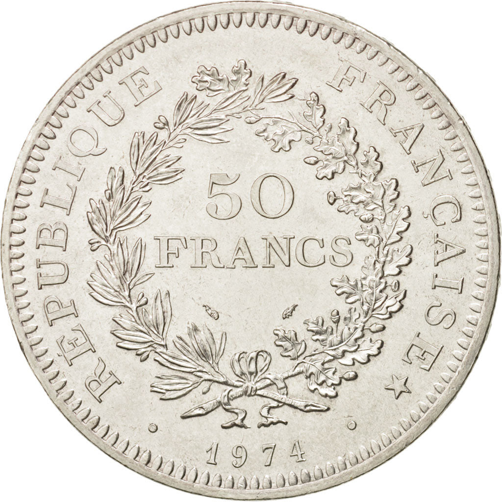 France, Hercule, 50 Francs, 1974, Paris, SUP, Argent, KM:941.1, Gadoury:882