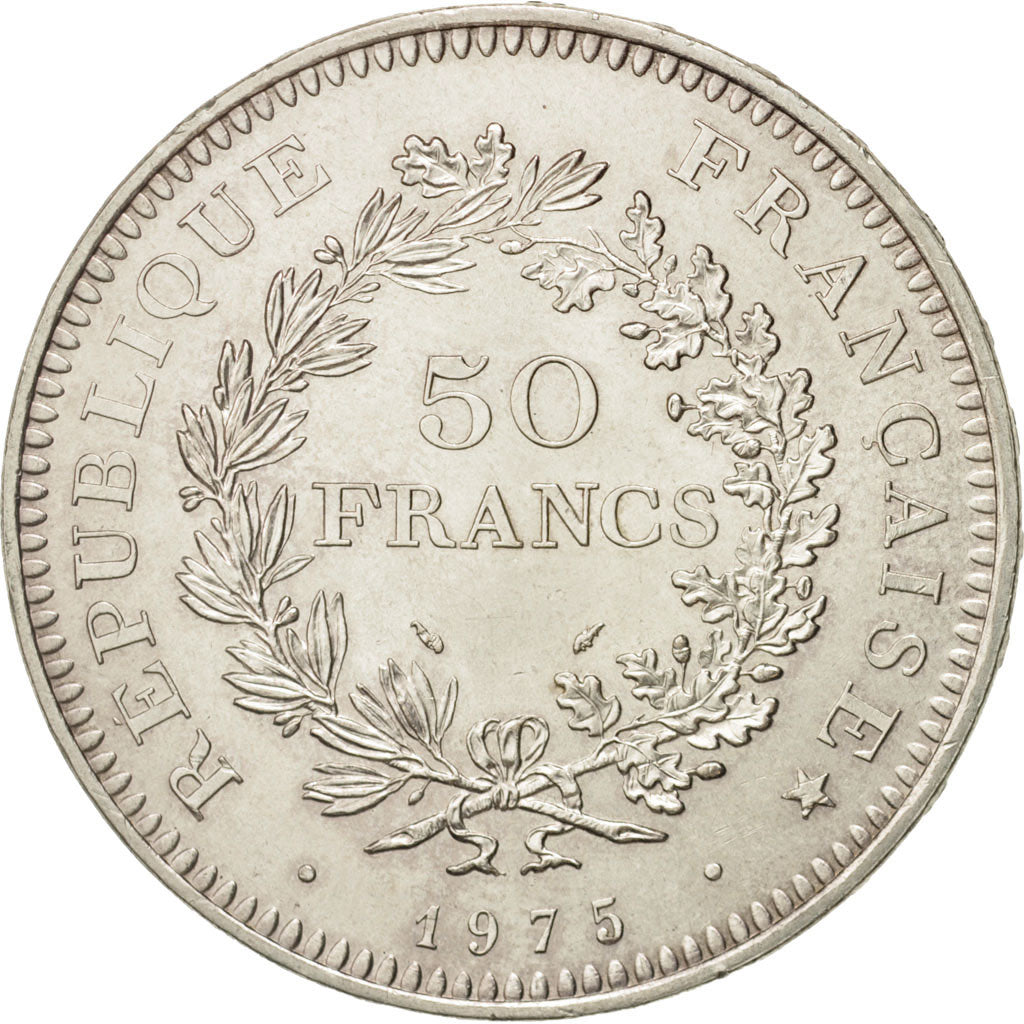 France, Hercule, 50 Francs, 1975, Paris, SUP, Argent, KM:941.1, Gadoury:882