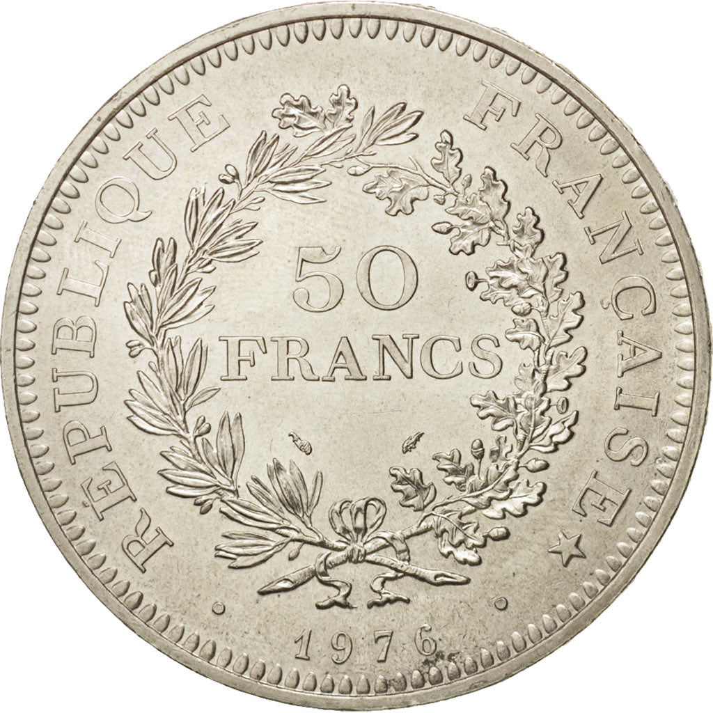 France, Hercule, 50 Francs, 1976, Paris, AU(55-58), Silver, KM:941.1
