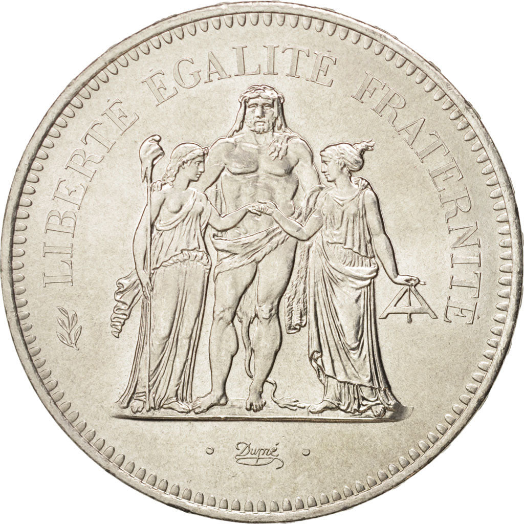 France, Hercule, 50 Francs, 1977, Paris, MS(63), Silver, KM:941.1, Gadoury:882