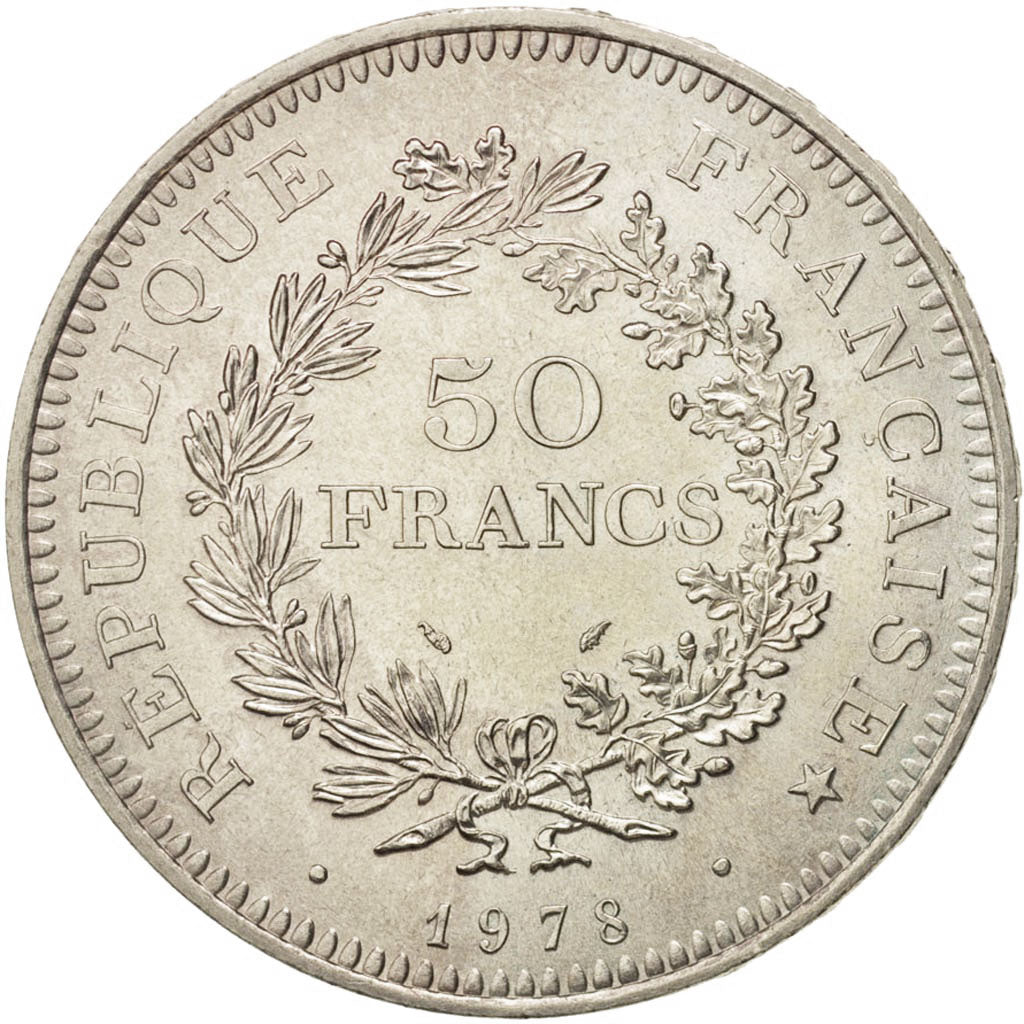 France, Hercule, 50 Francs, 1978, Paris, AU(55-58), Silver, KM:941.1
