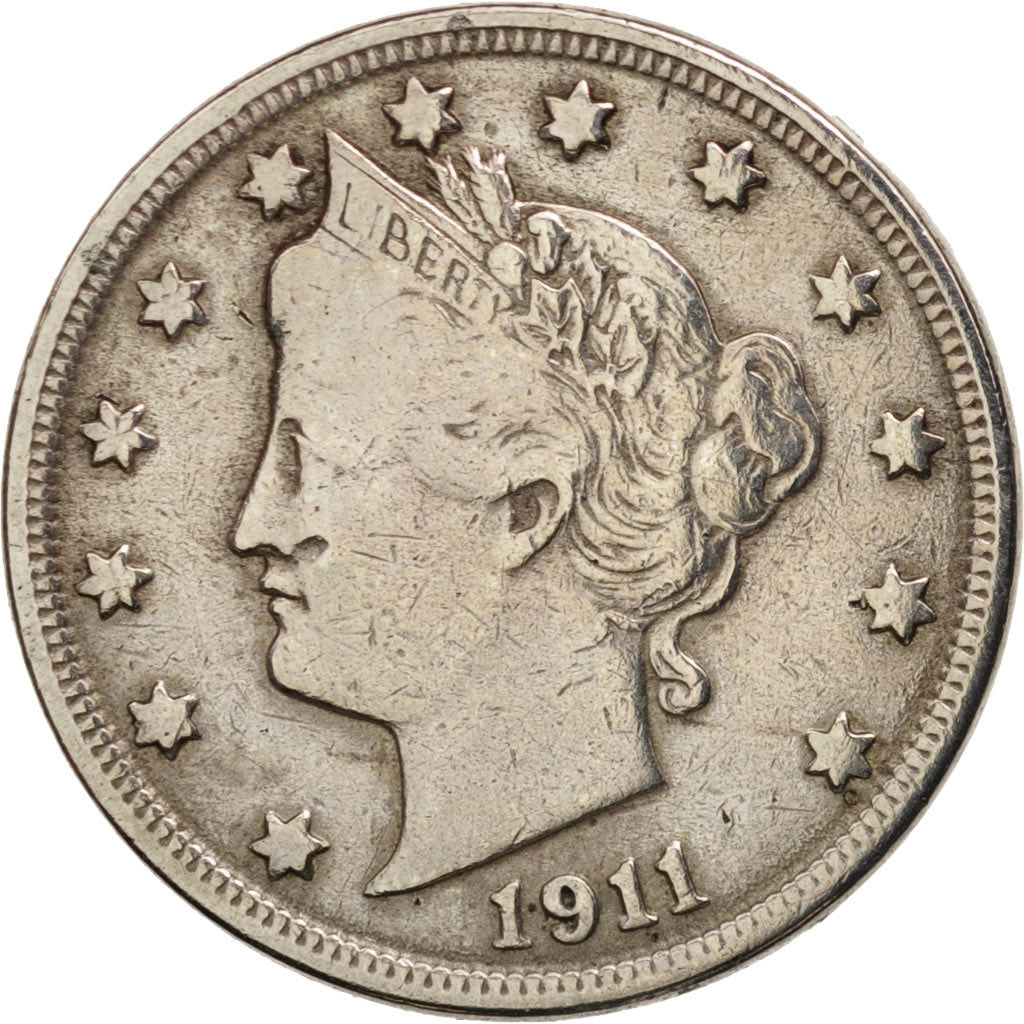 United States, Liberty Nickel, 5 Cents, 1911, U.S. Mint, Philadelphia