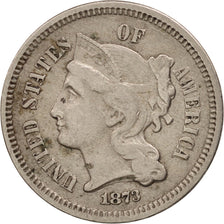 United States, Nickel 3 Cents, 1873, U.S. Mint, Philadelphia, EF(40-45)