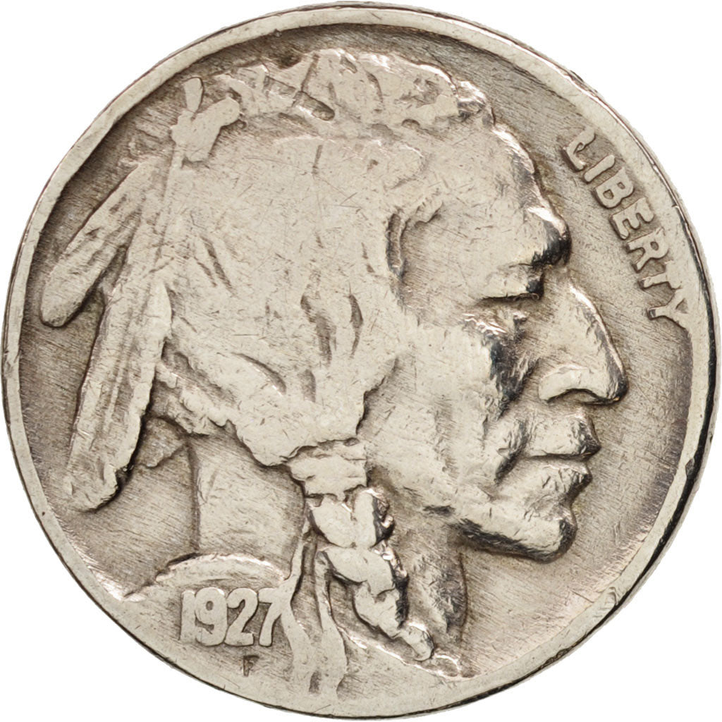 United States, Buffalo Nickel, 5 Cents, 1927, U.S. Mint, Philadelphia