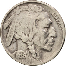 United States, Buffalo Nickel, 5 Cents, 1936, U.S. Mint, Philadelphia