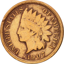 United States, Indian Head Cent, Cent, 1907, U.S. Mint, Philadelphia