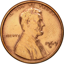 Coin, United States, Lincoln Cent, Cent, 1969, U.S. Mint, Denver, AU(50-53)