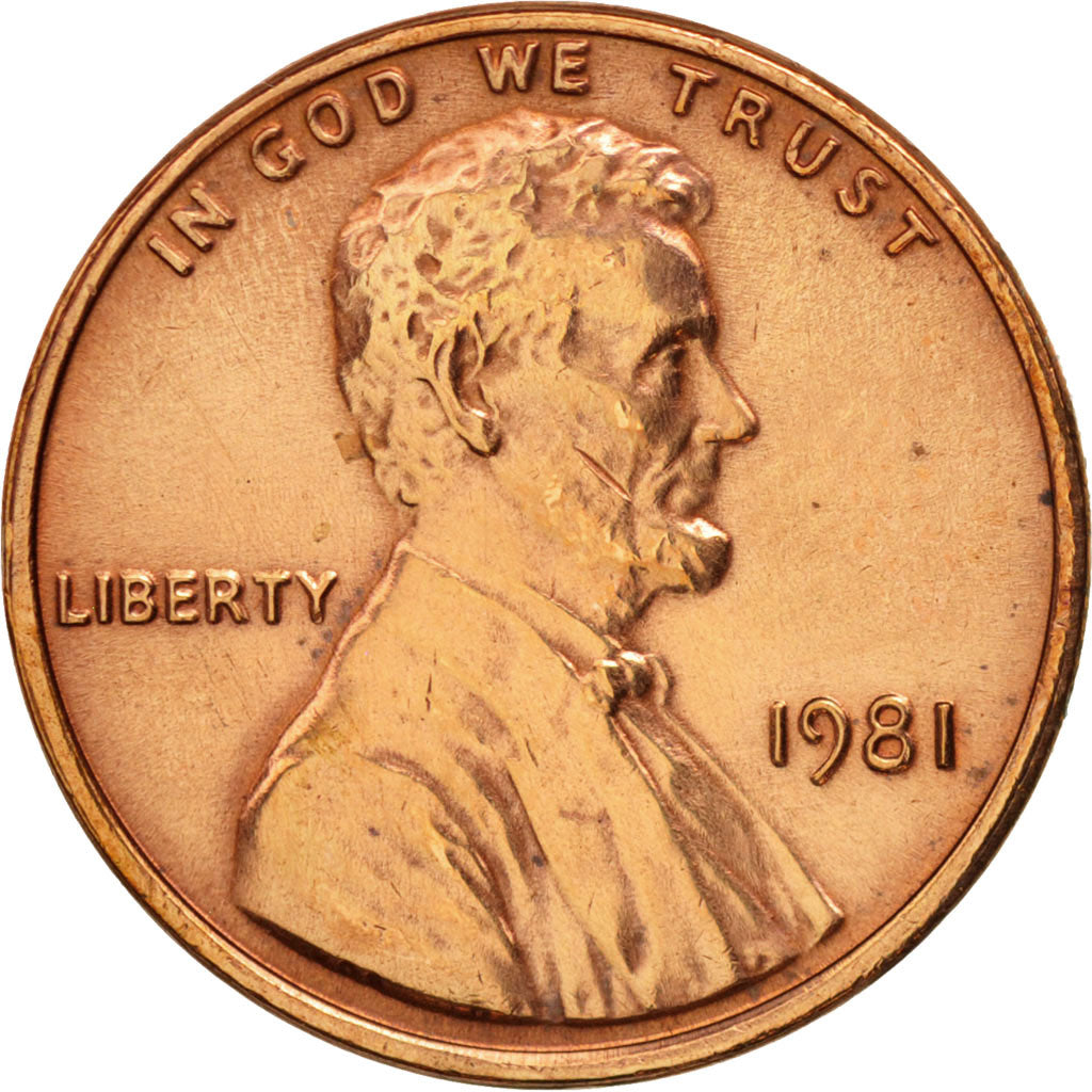 Coin, United States, Lincoln Cent, Cent, 1981, U.S. Mint, Philadelphia