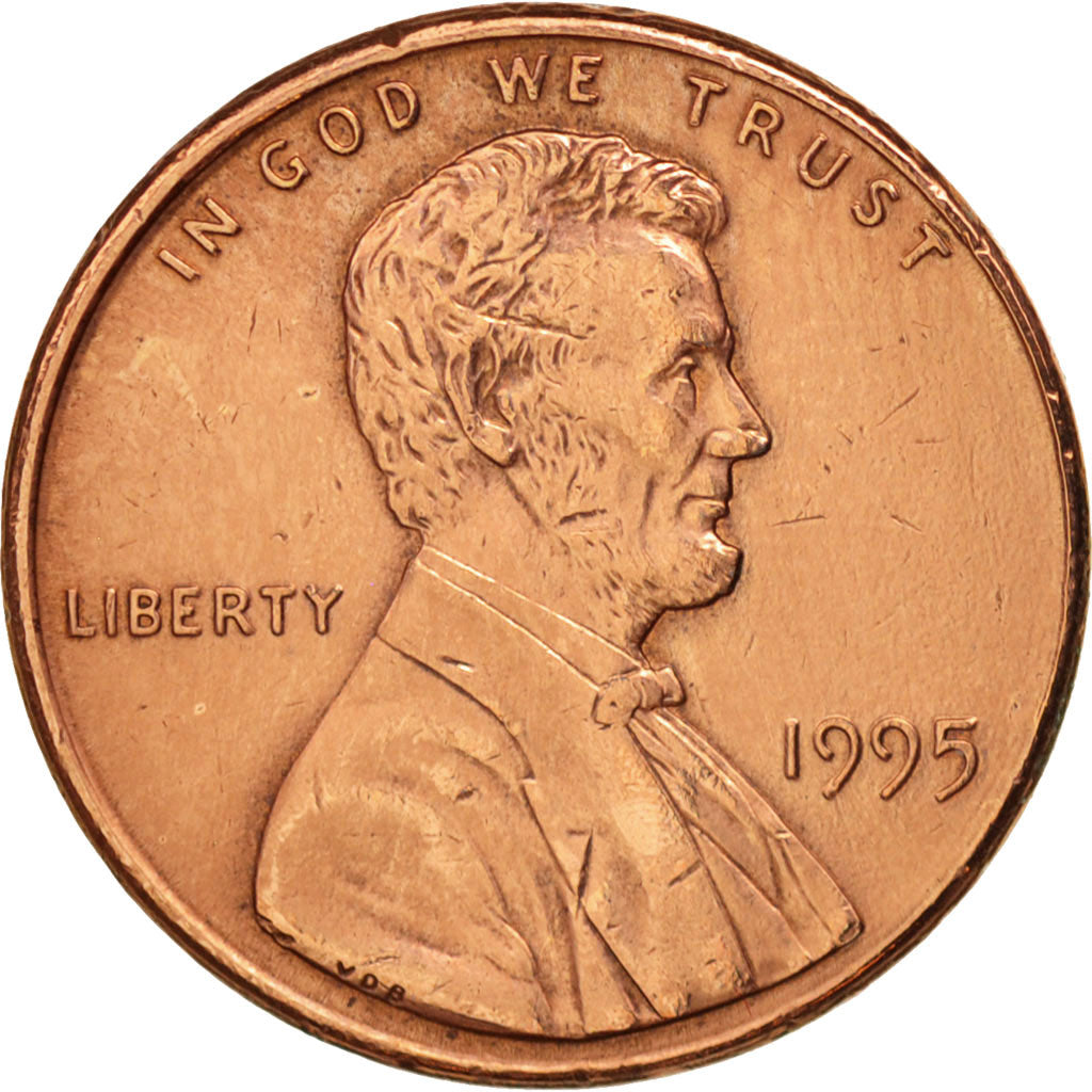 Coin, United States, Lincoln Cent, Cent, 1995, U.S. Mint, Philadelphia