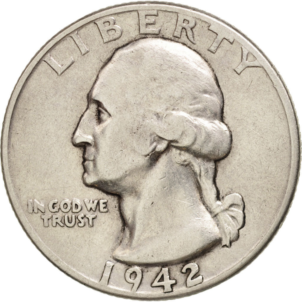 United States, Washington Quarter, Quarter, 1942, U.S. Mint, Philadelphia