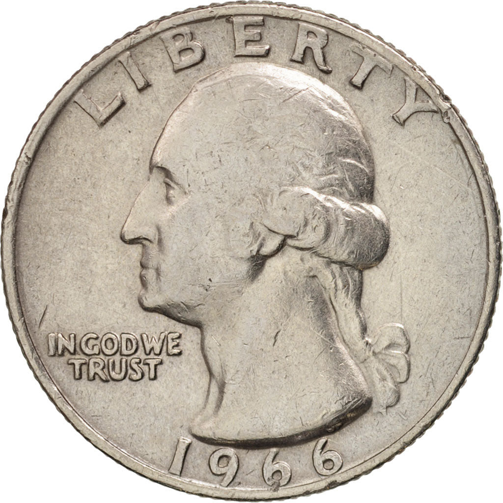 Coin, United States, Washington Quarter, Quarter, 1966, U.S. Mint, Philadelphia