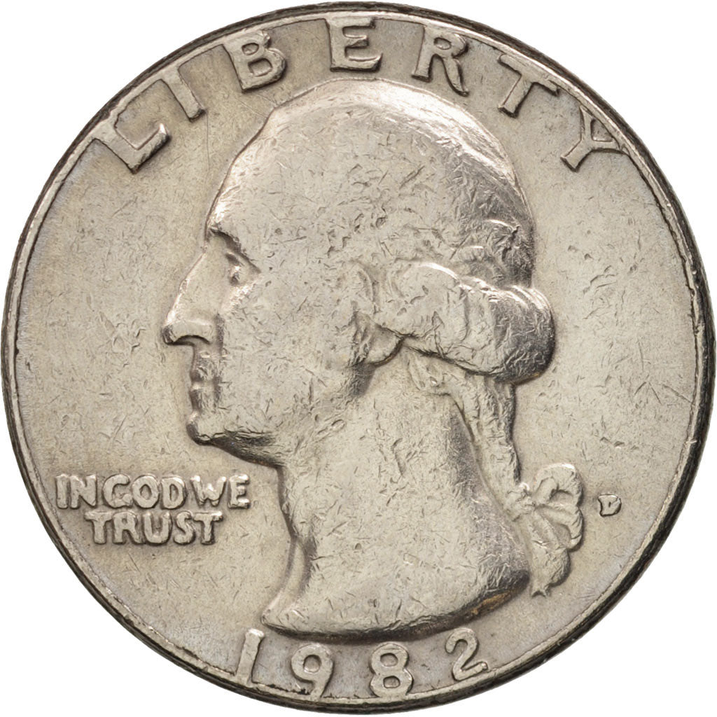Coin, United States, Washington Quarter, Quarter, 1982, U.S. Mint, Denver