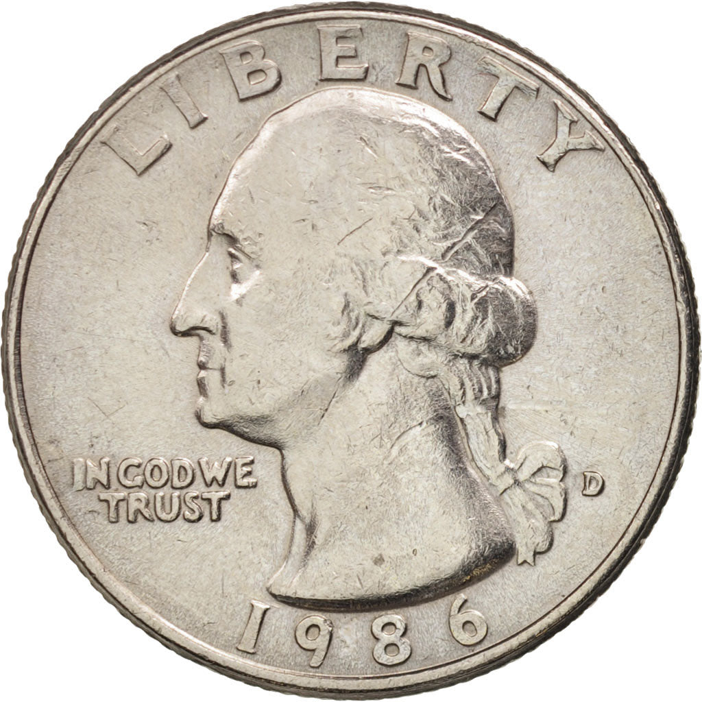 Monnaie, États-Unis, Washington Quarter, Quarter, 1986, U.S. Mint, Denver, TTB