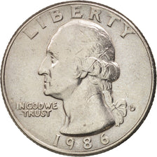 Monnaie, États-Unis, Washington Quarter, Quarter, 1986, U.S. Mint, Denver, TTB