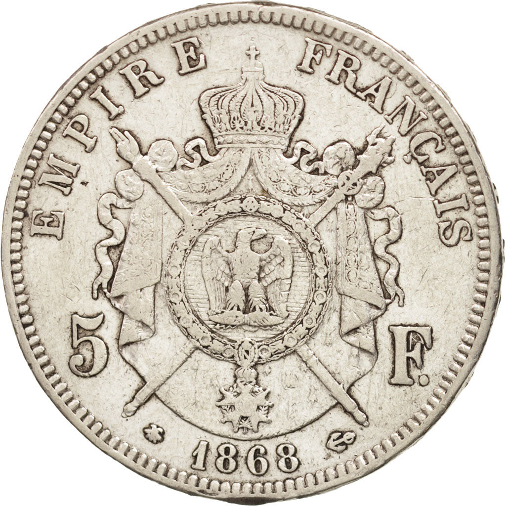 France, Napoleon III, Napoléon III, 5 Francs, 1868, Paris, EF(40-45)