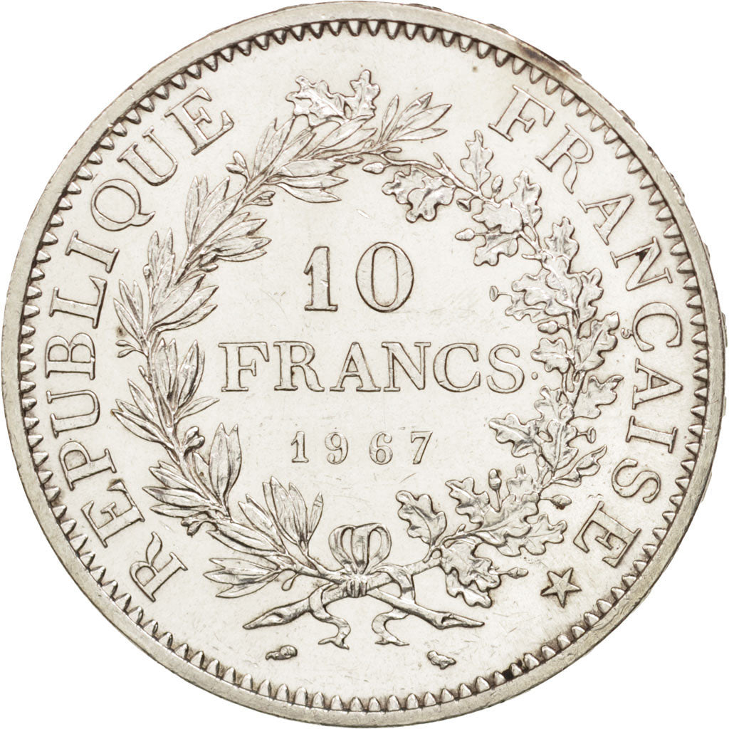 France, Hercule, 10 Francs, 1967, Paris, AU(55-58), Silver, KM:932, Gadoury:813