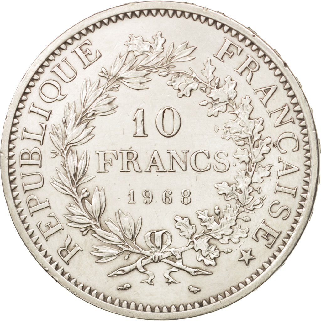 France, Hercule, 10 Francs, 1968, Paris, AU(55-58), Silver, KM:932, Gadoury:813