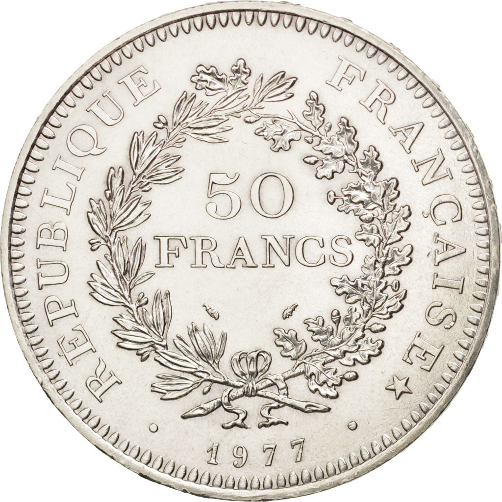 Coin, France, Hercule, 50 Francs, 1977, Paris, AU(55-58), Silver, KM:941.1