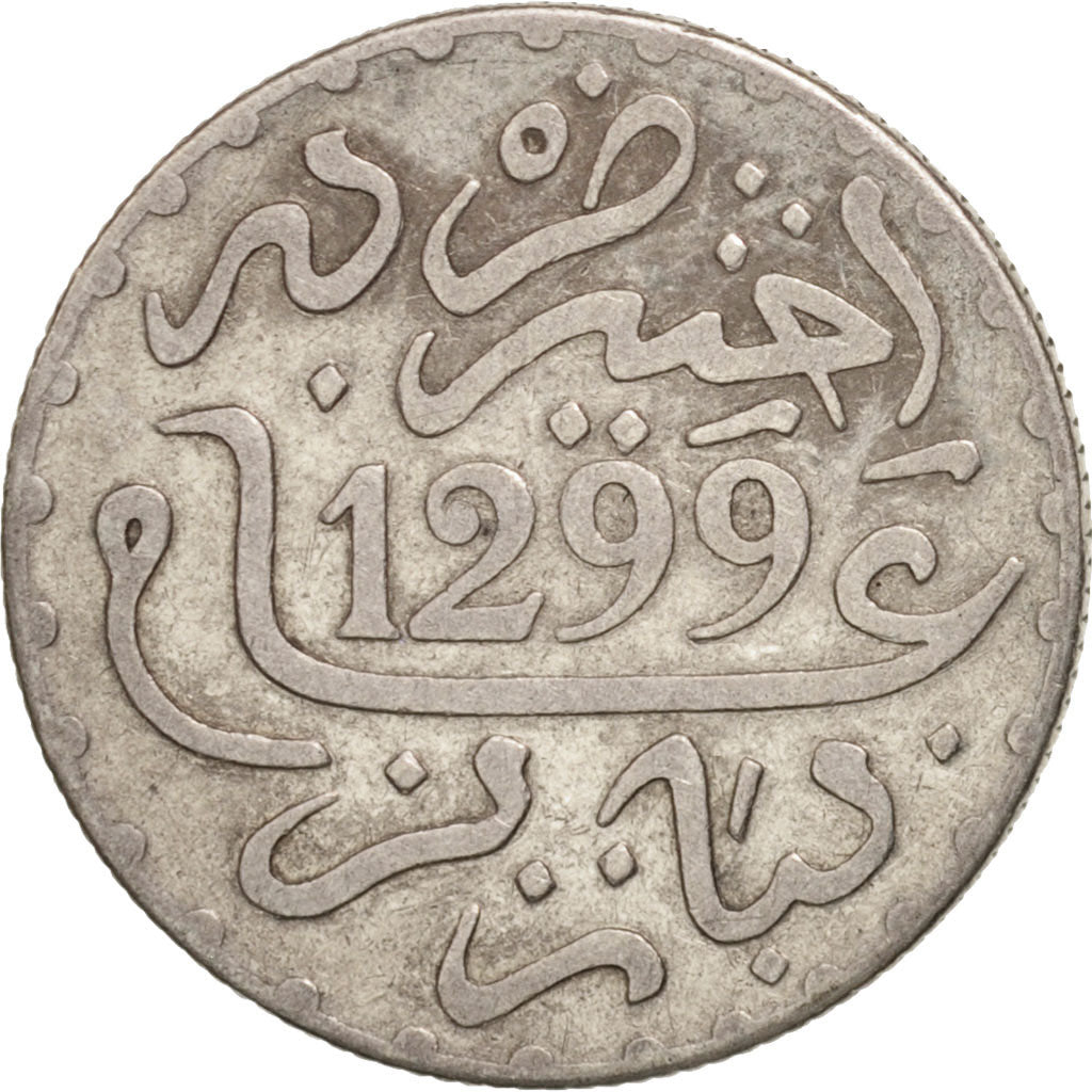 Coin, Morocco, Moulay al-Hasan I, Dirham, 1882, Paris, EF(40-45), Silver, KM:5