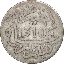 Morocco, Moulay al-Hasan I, 1/2 Dirham, 1892, Paris, VF(20-25), Silver, KM:4