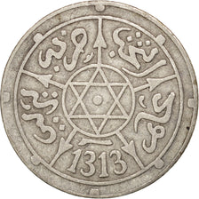 Maroc, 'Abd al-Aziz, 1/2 Dirham, 1895, Berlin, TB+, Argent, KM:9.1