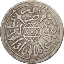 Morocco, 'Abd al-Aziz, 1/2 Dirham, 1898, Paris, EF(40-45), Silver, KM:9.2