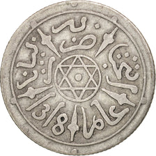 Coin, Morocco, 'Abd al-Aziz, 1/2 Dirham, 1900, Paris, EF(40-45), Silver, KM:9.2