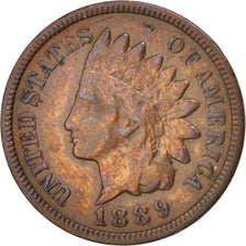 Coin, United States, Indian Head Cent, Cent, 1889, U.S. Mint, Philadelphia