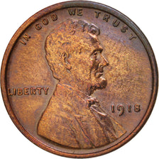 United States, Lincoln Cent, Cent, 1918, U.S. Mint, Philadelphia, AU(50-53)
