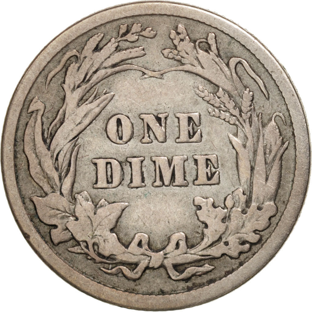 Monnaie, États-Unis, Barber Dime, Dime, 1912, U.S. Mint, Philadelphie, TB+