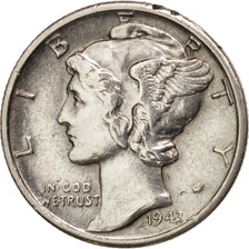 Coin, United States, Mercury Dime, Dime, 1943, U.S. Mint, Denver, AU(50-53)
